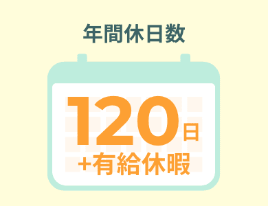 年間休日数 120日+有給休暇