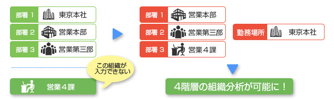 4階層組織分析が可能に