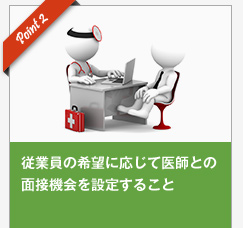 従業員の希望に応じて医師との面接機会を設定すること